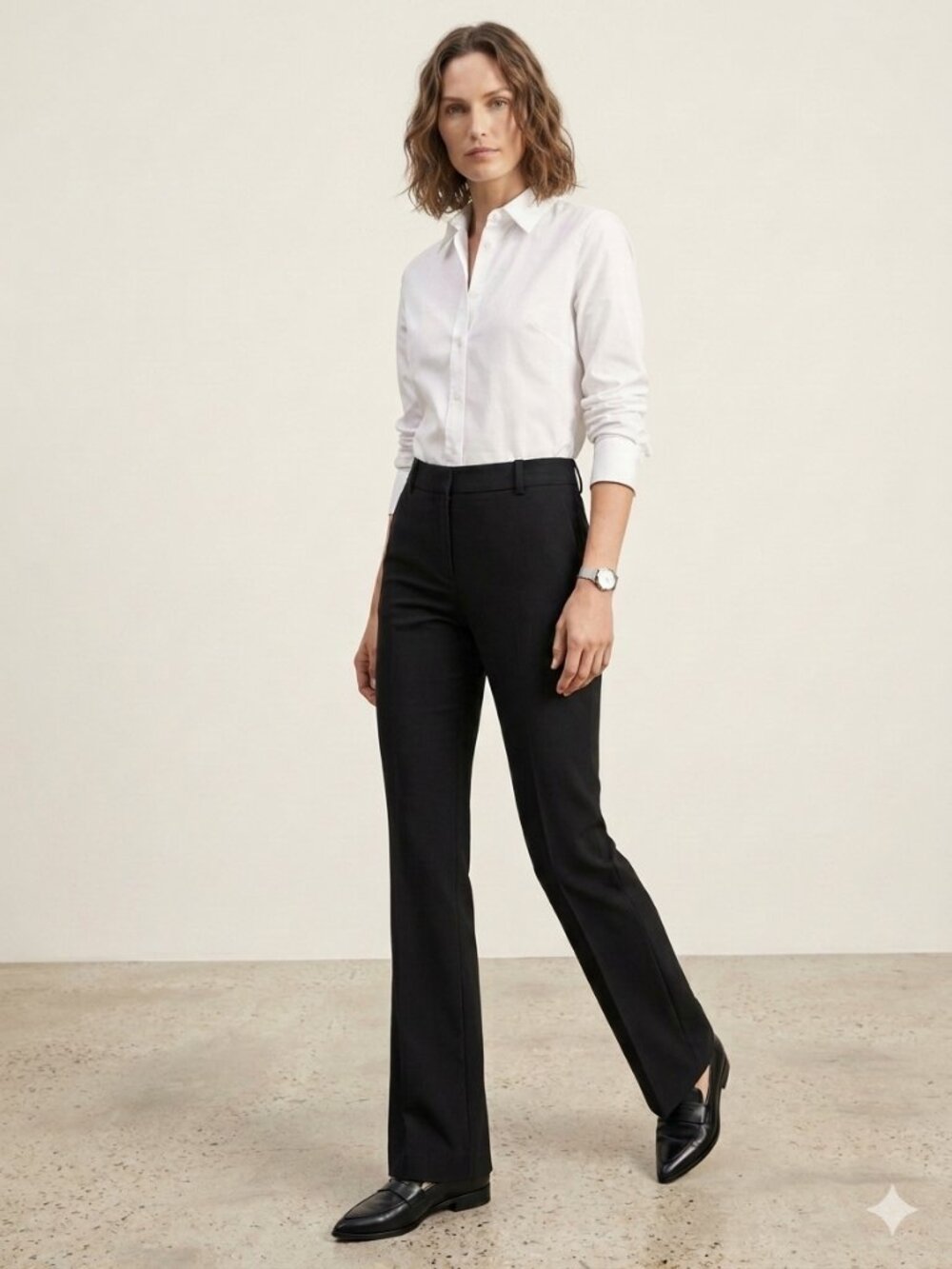 Norma Kamali Women's Stretch Black Tailored Trousers  Pants Size 8